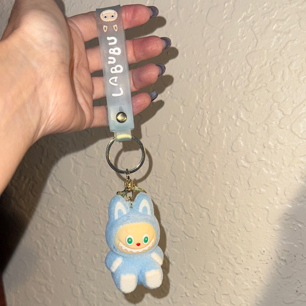 Blue Plush Key & Card Holder Keychain